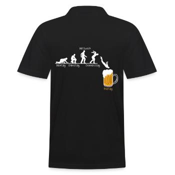 Bier Woche - Lustiges Geschenk für Männer - Männer Poloshirt - Schwarz - Hinten - Kai (181cm)