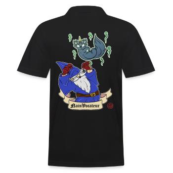 Summoning Dwarf - Dwarfvocateur - Men's Polo Shirt - black - Back - Kai (181cm)