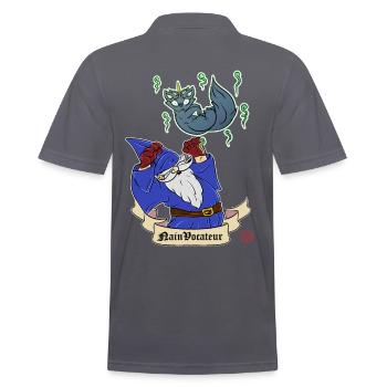 Summoning Dwarf - Dwarfvocateur - Men's Polo Shirt - charcoal grey - Back - Nico (186cm)