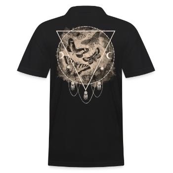 Butterflies Vintage - Men's Polo Shirt - black - Back - Kai (181cm)