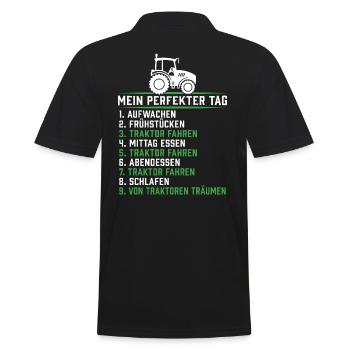 Landwirt traktor mein perfekter tag traktor - Männer Poloshirt - Schwarz - Hinten - Kai (181cm)