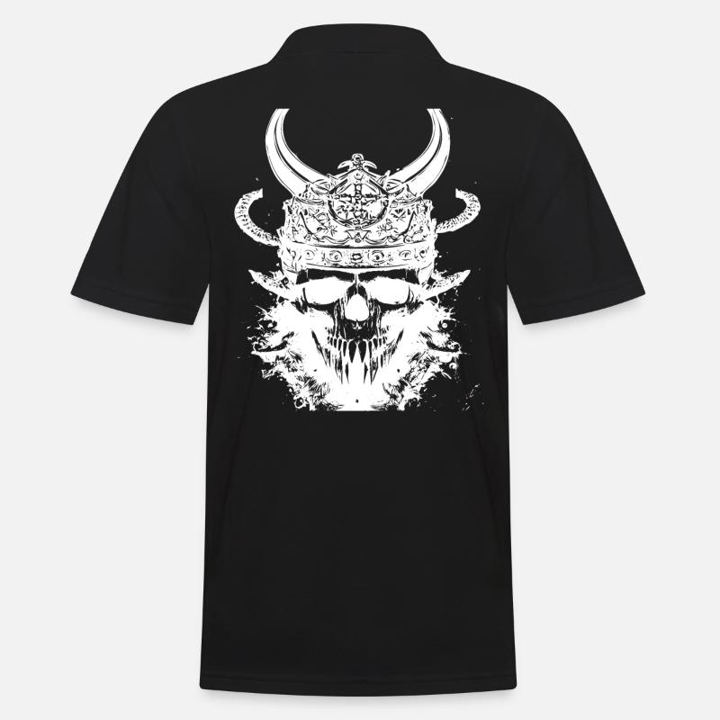 Wikinger Schädel - Männer Poloshirt - Schwarz