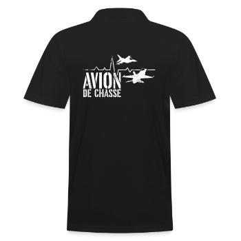 Avion de chasse électrocardiogramme - Polo Homme - noir - Dos - Kai (181cm)