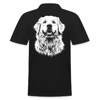Great Pyrenees Portrait Pyrenean Mountain Dog Dogs - Men's Polo Shirt - black - Back - Kai (181cm)