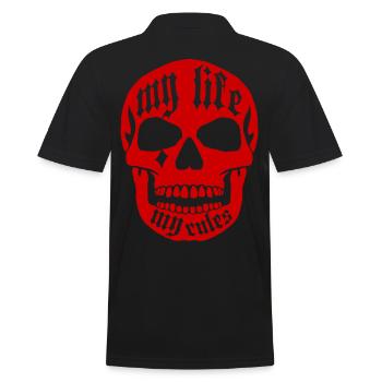My Life My Rules - Männer Poloshirt - Schwarz - Hinten - Kai (181cm)