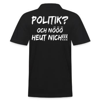 Politik och nöö heut nich - Männer Poloshirt - Schwarz - Hinten - Kai (181cm)