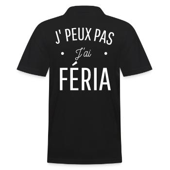 JE PEUX PAS J'AI FÊTE pastis corrida féria humour - Polo Homme - noir - Dos - Kai (181cm)