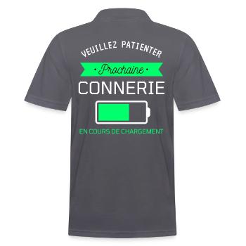 PROCHAINE CONNERIE cadeau humour - Polo Homme - charbon - Dos - Nico (186cm)