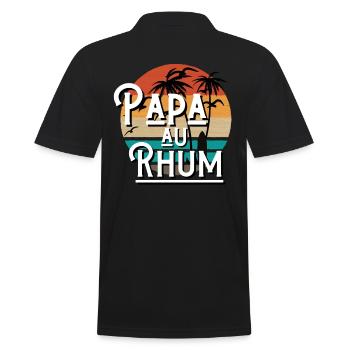 papa au rhum idée cadeau citation humour - Polo Homme - noir - Dos - Kai (181cm)