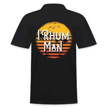 i rhum man idée cadeau citation humour - Polo Homme - noir - Dos - Kai (181cm)