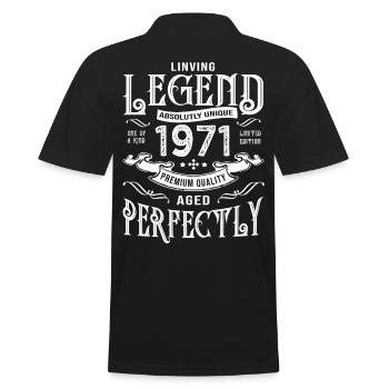 1971 vintage birthday born in 1971 - Men's Polo Shirt - black - Back - Kai (181cm)