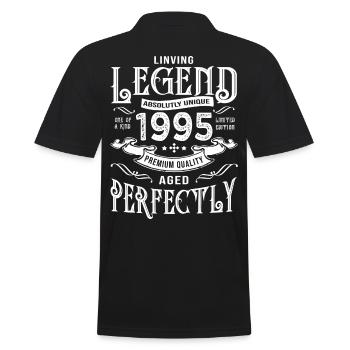 1995 vintage anniversary born in 1995 - Men's Polo Shirt - black - Back - Kai (181cm)