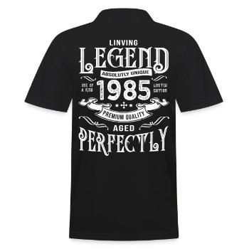 1985 Vintage Anniversary Born In 1985 - Men's Polo Shirt - black - Back - Kai (181cm)