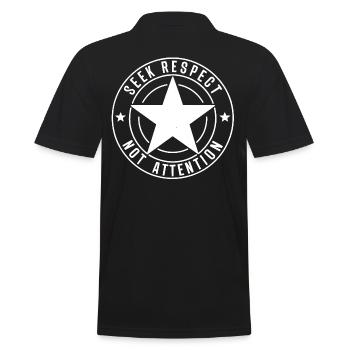 SEEK RESPECT - Men's Polo Shirt - black - Back - Kai (181cm)