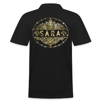 Sara - Männer Poloshirt - Schwarz - Hinten - Kai (181cm)