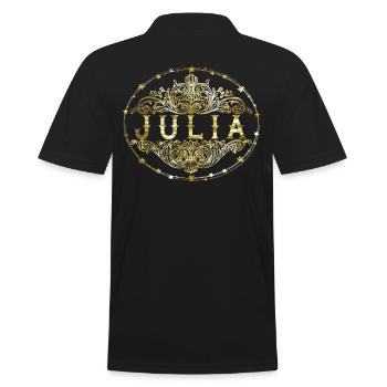 Julia - Männer Poloshirt - Schwarz - Hinten - Kai (181cm)