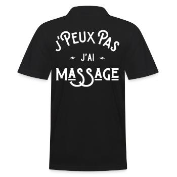 je peux pas j'ai massage idée cadeau humour - Polo Homme - noir - Dos - Kai (181cm)