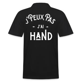 je peux pas j'ai hand cadeau citation humour - Polo Homme - noir - Dos - Kai (181cm)