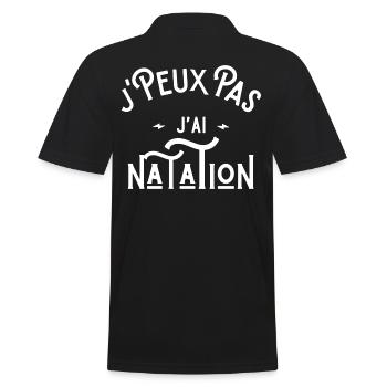 je peux pas j'ai natation cadeau citation humour - Polo Homme - noir - Dos - Kai (181cm)