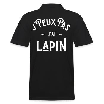 je peux pas j'ai lapin cadeau humour citations - Polo Homme - noir - Dos - Kai (181cm)