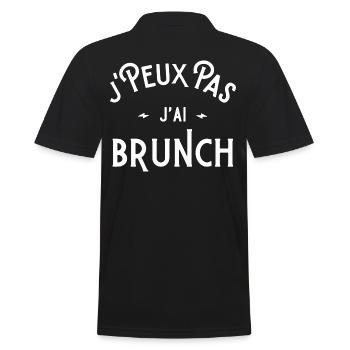 je peux pas j’ai brunch idée cadeau humour - Polo Homme - noir - Dos - Kai (181cm)