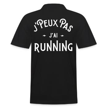 JE PEUX PAS J'AI RUNNING IDÉE CADEAU HUMOUR - Polo Homme - noir - Dos - Kai (181cm)