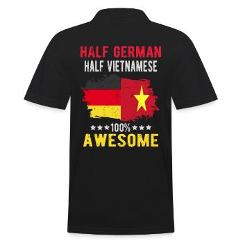 Halb Deutsch Halb Vietnamese - Männer Poloshirt - Schwarz - Hinten - Kai (181cm)
