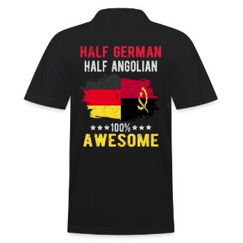 Halb Deutsch Halb Angolier - Männer Poloshirt - Schwarz - Hinten - Kai (181cm)