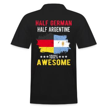 Halb Deutsch Halb Argentiner - Männer Poloshirt - Schwarz - Hinten - Kai (181cm)