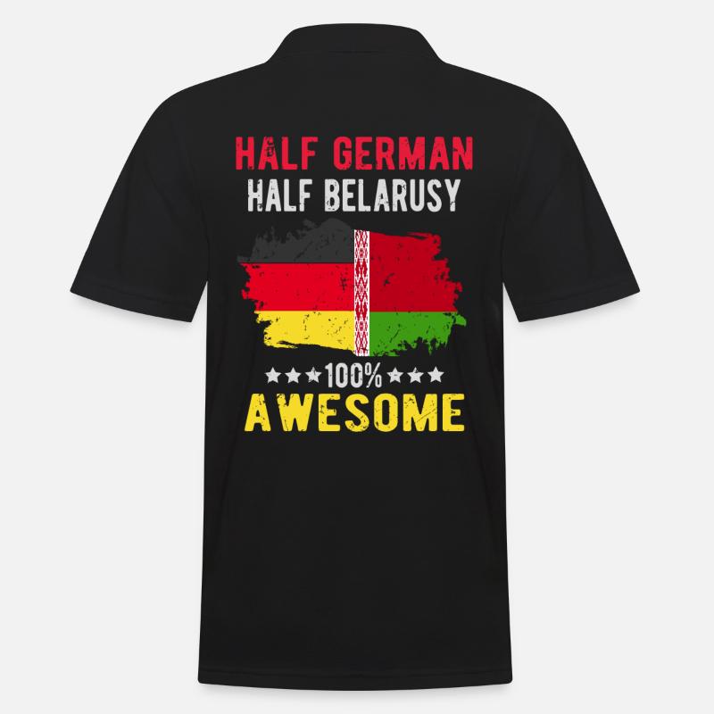 Halb Deutsch Halb Belarusse - Männer Poloshirt - Schwarz