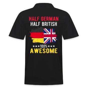 Halb Deutsch Halb Brite - Männer Poloshirt - Schwarz - Hinten - Kai (181cm)