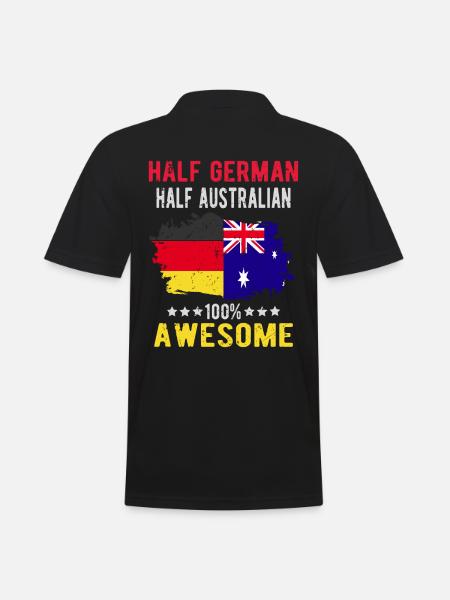 Half German Half Australian - Men's Polo Shirt - black