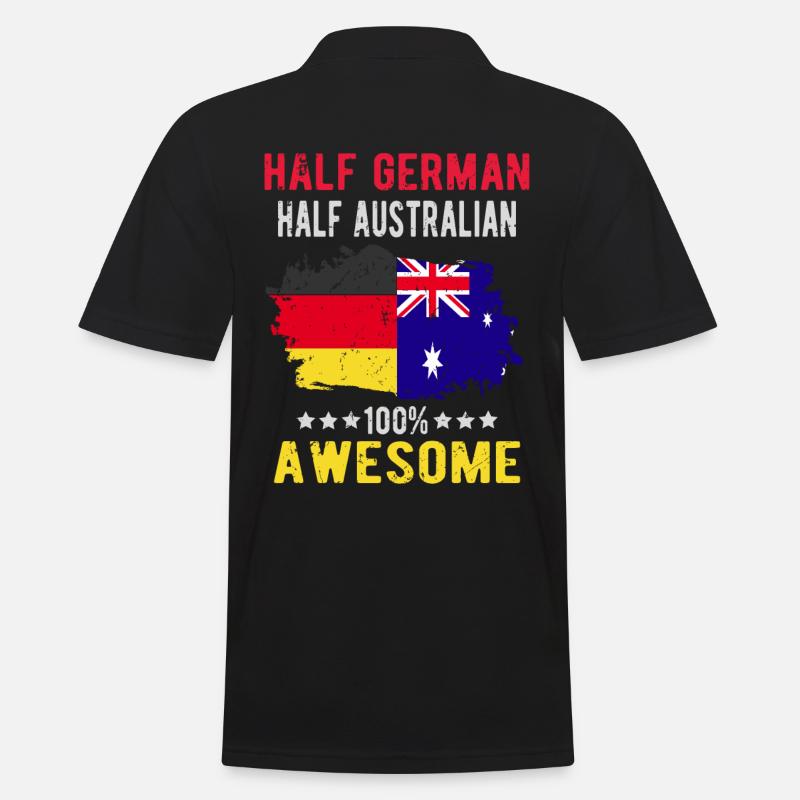 Halb Deutsch Halb Australier - Männer Poloshirt - Schwarz