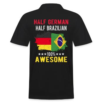 Halb Deutsch Halb Brasilianer - Männer Poloshirt - Schwarz - Hinten - Kai (181cm)