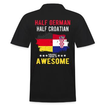 Half German Half Croat - Men's Polo Shirt - black - Back - Kai (181cm)