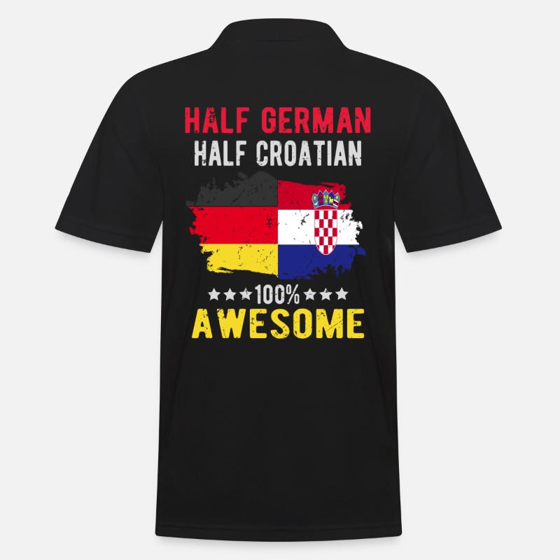 Half German Half Croat - Men's Polo Shirt - black