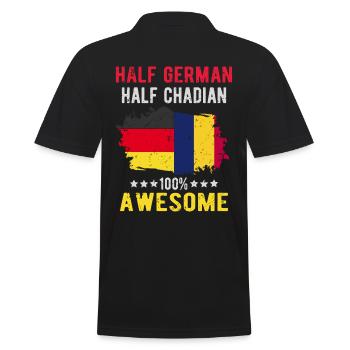 Half German Half Chader - Men's Polo Shirt - black - Back - Kai (181cm)