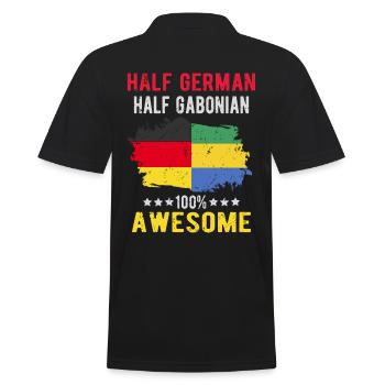 Halb Deutsch Halb Gabuner - Männer Poloshirt - Schwarz - Hinten - Kai (181cm)