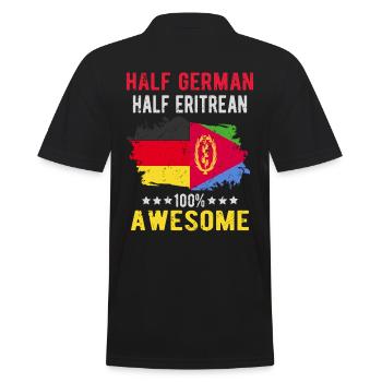 Halb Deutsch Halb Eritreer - Männer Poloshirt - Schwarz - Hinten - Kai (181cm)