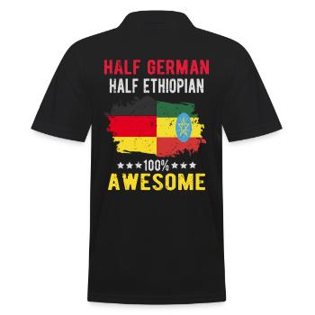 Halb Deutsch Halb Äthiopier - Männer Poloshirt - Schwarz - Hinten - Kai (181cm)