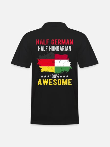 Half German Half Hungarian - Men's Polo Shirt - black