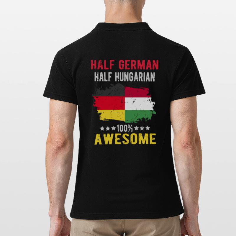 Halb Deutsch Halb Ungar Männer Poloshirt