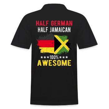 Halb Deutsch Halb Jamaikaner - Männer Poloshirt - Schwarz - Hinten - Kai (181cm)
