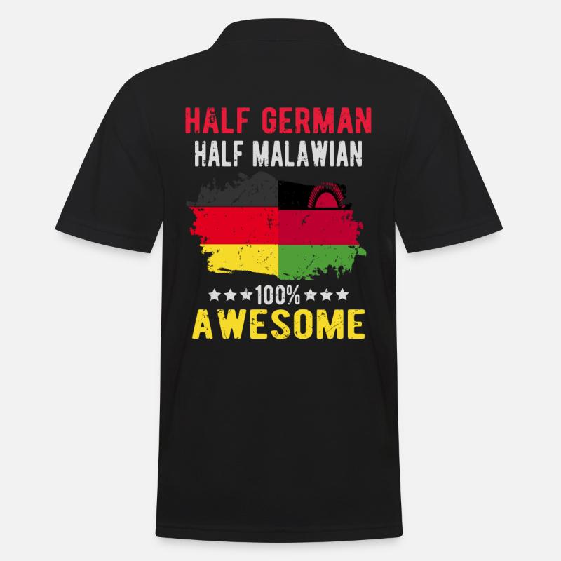 Halb Deutsch Halb Malawi - Männer Poloshirt - Schwarz