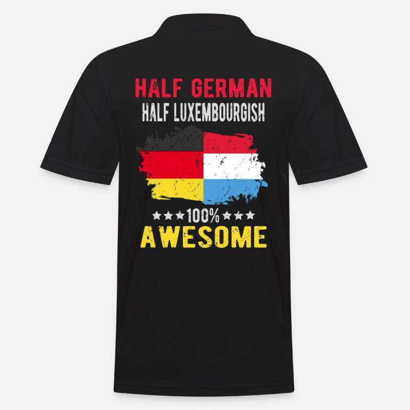 Half German Half Luxembourger - Men's Polo Shirt - black