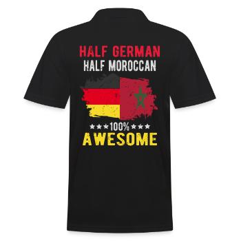 Halb Deutsch Halb Marokkaner - Männer Poloshirt - Schwarz - Hinten - Kai (181cm)