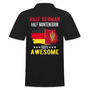 Halb Deutsch Halb Montenegriner - Männer Poloshirt - Schwarz - Hinten - Kai (181cm)