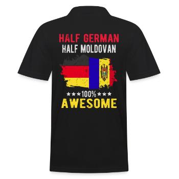Halb Deutsch Halb Moldawier - Männer Poloshirt - Schwarz - Hinten - Kai (181cm)