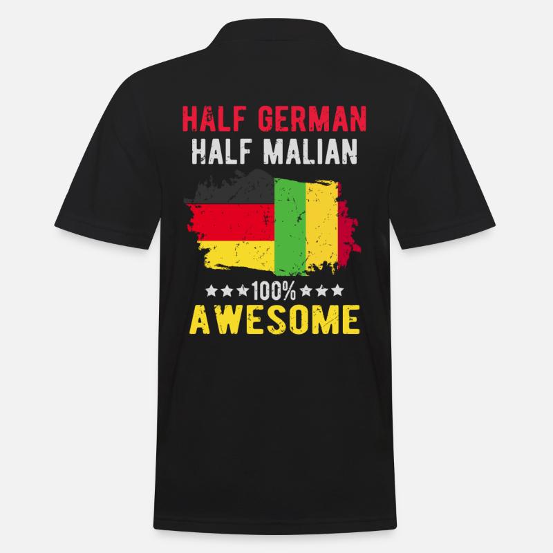 Halb Deutsch Halb Malier - Männer Poloshirt - Schwarz