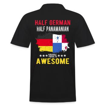 Halb Deutsch Halb Panamese - Männer Poloshirt - Schwarz - Hinten - Kai (181cm)